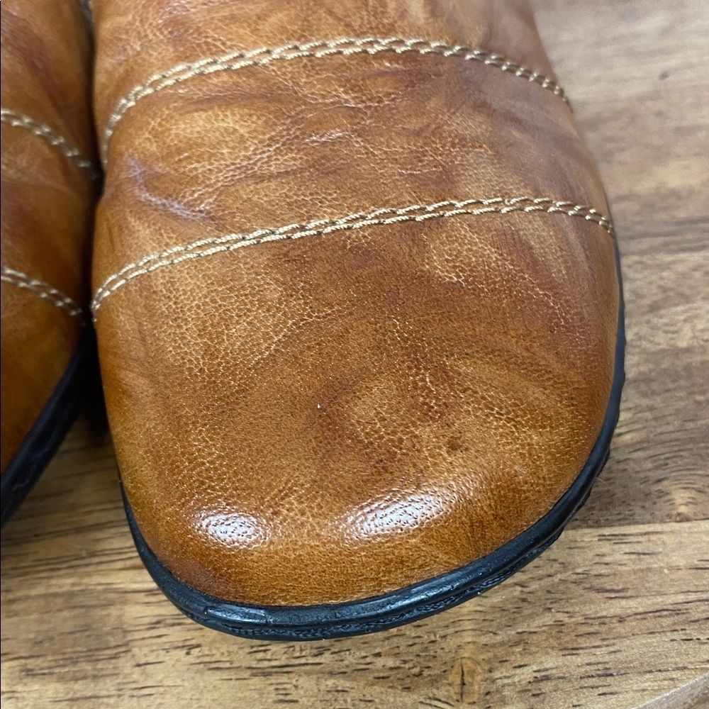 Rieker Distressed Tan Brown Leather Slip-On Classic Loafers Sz EU 38 - Picture 10 of 16